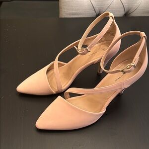 Nude Suede Pink Strappy Heels